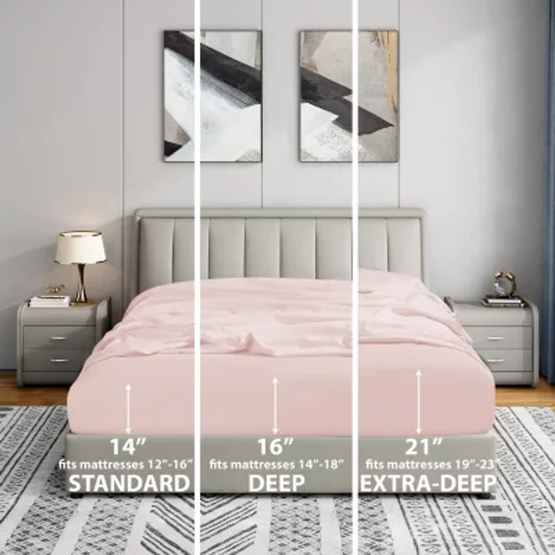 Swift Home Ultra Soft Easy Fit Elastic Extra Deep Pocket Wrinkle Resistant Fitted Sheet