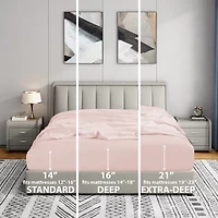 Swift Home Ultra Soft Easy Fit Elastic Extra Deep Pocket Wrinkle Resistant Fitted Sheet