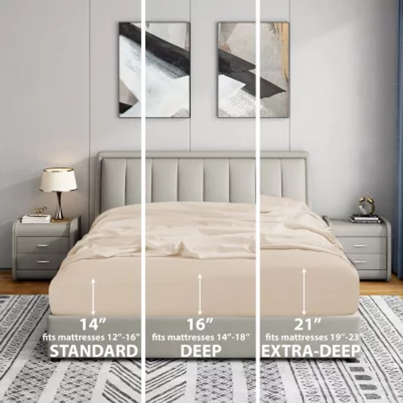 Swift Home Ultra Soft Easy Fit Elastic Extra Deep Pocket Wrinkle Resistant Fitted Sheet