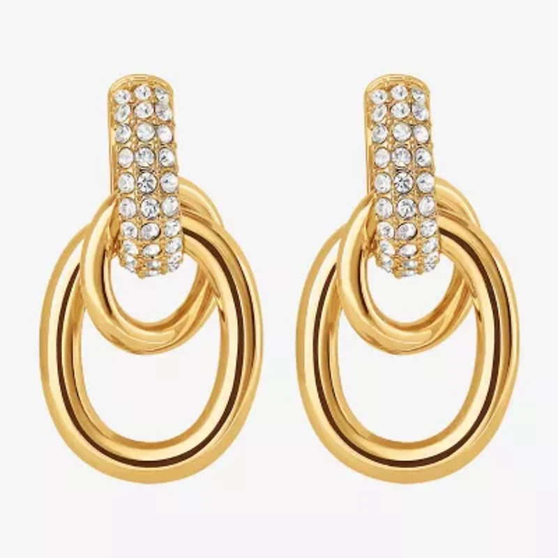 JS Jessica Simpson Gold Tone Womens Glass Drop Earrings