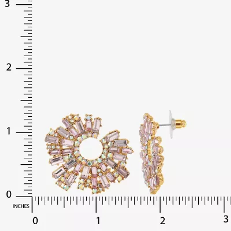 JS Jessica Simpson Gold Tone Womens Multi Color Glass Drop Earrings