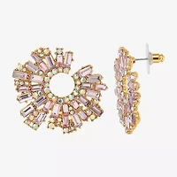 JS Jessica Simpson Gold Tone Womens Multi Color Glass Drop Earrings
