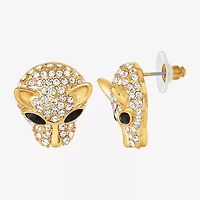 JS Jessica Simpson Gold Tone Leopard Womens Multi Color Glass Drop Earrings