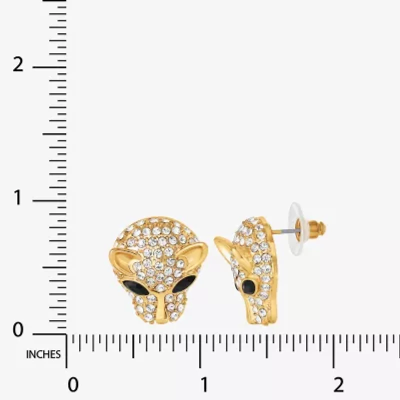 JS Jessica Simpson Gold Tone Leopard Womens Multi Color Glass Drop Earrings