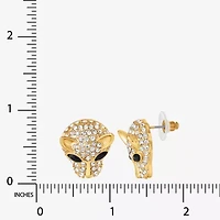 JS Jessica Simpson Gold Tone Leopard Womens Multi Color Glass Drop Earrings