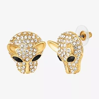 JS Jessica Simpson Gold Tone Leopard Womens Multi Color Glass Drop Earrings