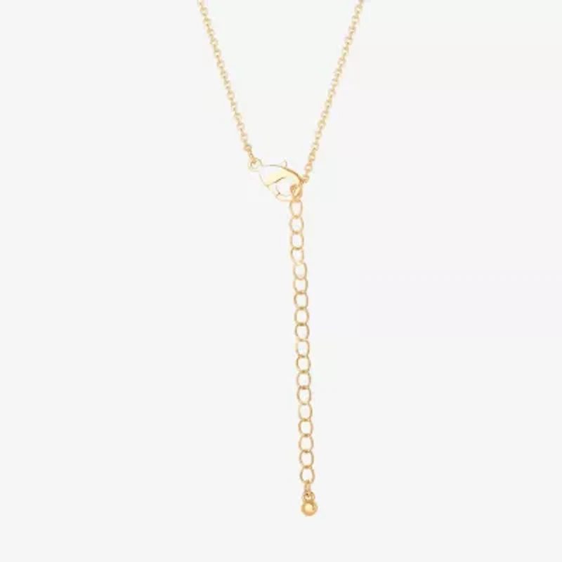 JS Jessica Simpson Gold Tone Leopard Womens Multi Color Glass Alloy 18 Inch Pendant Necklace
