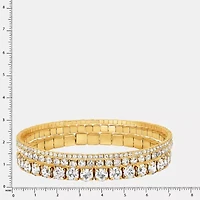 JS Jessica Simpson Gold Tone Womens 3-pc. Glass Bracelet Set