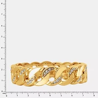 JS Jessica Simpson Gold Tone Womens Glass Stretch Bracelet