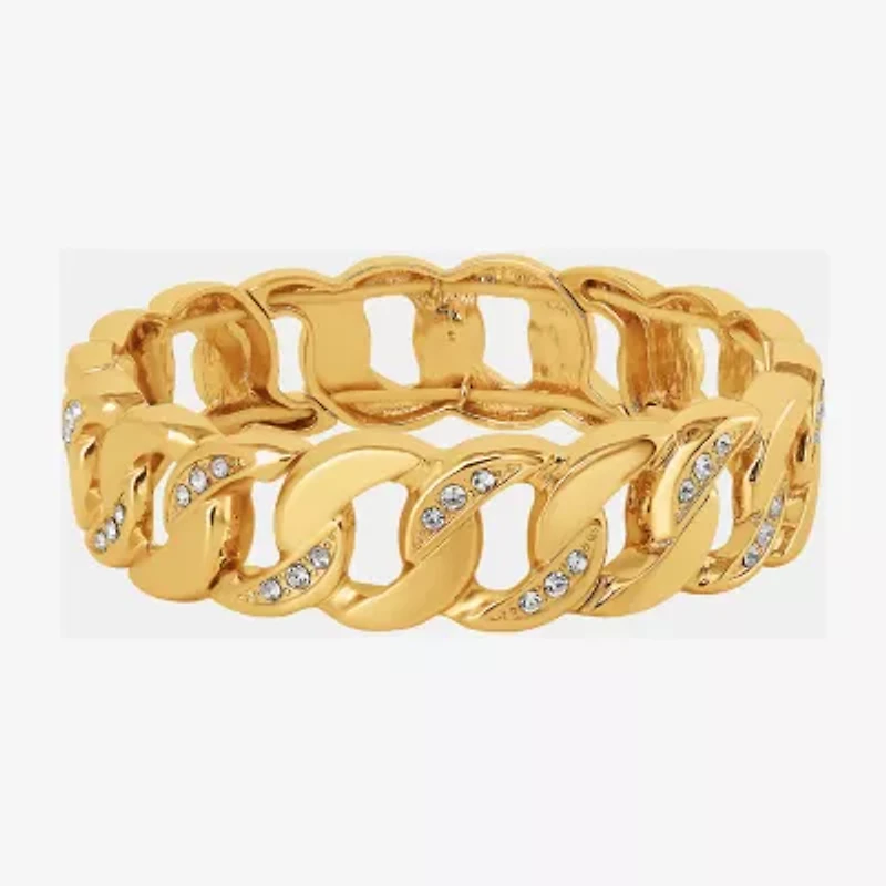 JS Jessica Simpson Gold Tone Womens Glass Stretch Bracelet