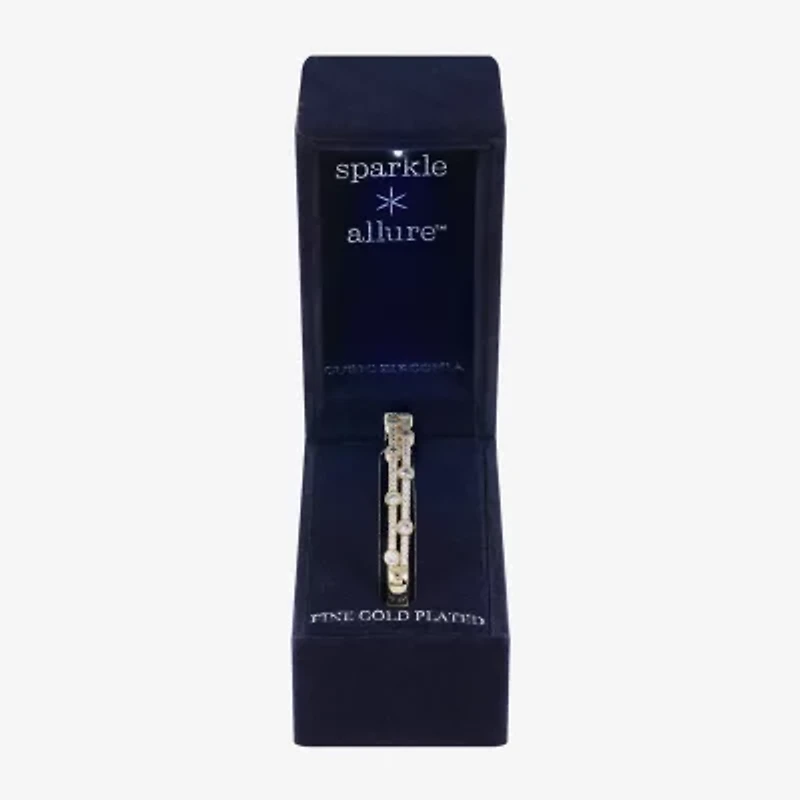 Sparkle Allure Womens Cubic Zirconia 14K Gold Over Brass Round Bangle Bracelet
