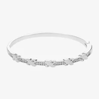 Sparkle Allure Womens Cubic Zirconia Pure Silver Over Brass Bangle Bracelet