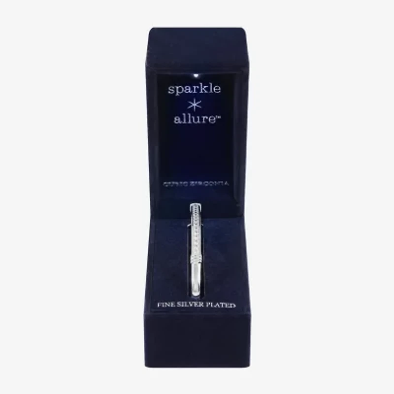 Sparkle Allure Womens Cubic Zirconia Pure Silver Over Brass Bangle Bracelet
