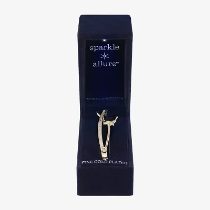 Sparkle Allure Womens Cubic Zirconia 14K Gold Over Brass Butterfly Bangle Bracelet