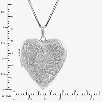 Limited Quantities! Womens White Diamond Sterling Silver 18 Inch Locket Necklace