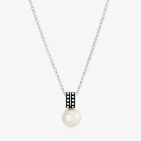 Limited Quantities! Womens White Cultured Freshwater Pearl Sterling Silver Round 18 Inch Pendant Necklace