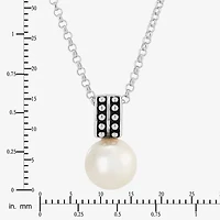 Limited Quantities! Womens White Cultured Freshwater Pearl Sterling Silver Round 18 Inch Pendant Necklace