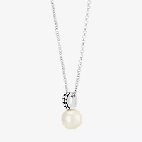 Limited Quantities! Womens White Cultured Freshwater Pearl Sterling Silver Round 18 Inch Pendant Necklace
