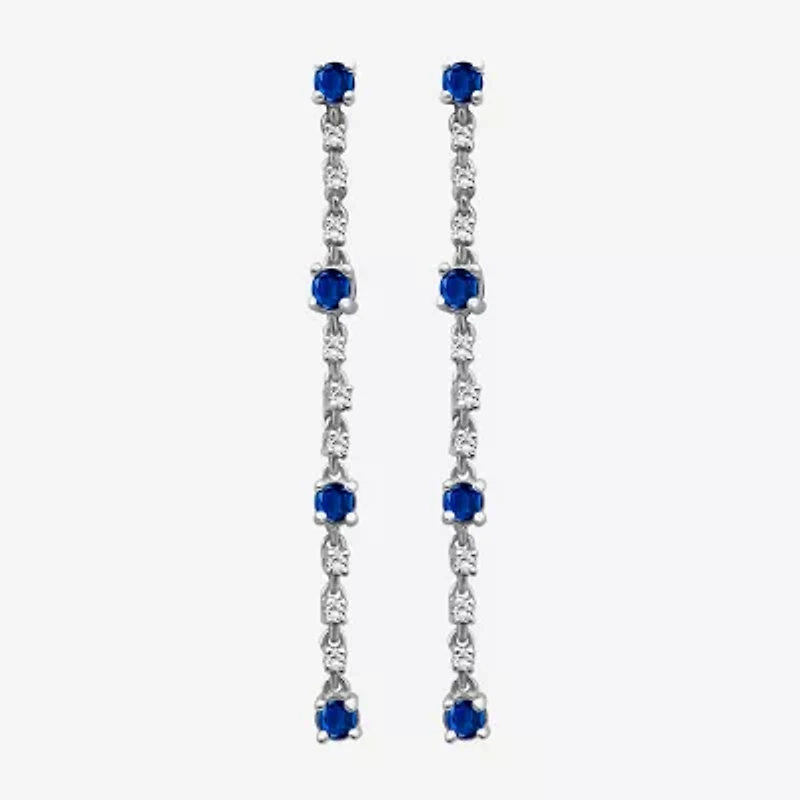 Womens Diamond Accent Gemstone 10K Gold Drop Earrings