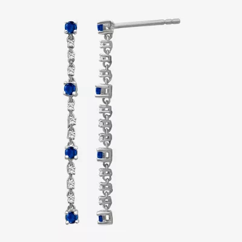 Womens Diamond Accent Gemstone 10K Gold Drop Earrings