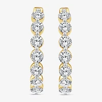(F,Si2)				 Womens 2 CT. T.W. Lab Grown White Diamond 10K Gold 17.2mm Hoop Earrings