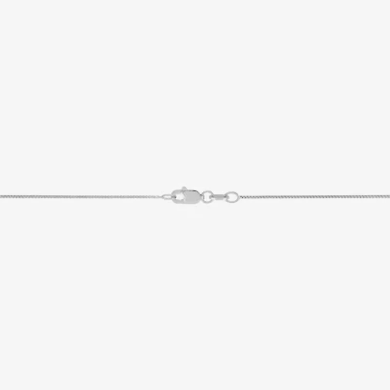 Womens White Cubic Zirconia Sterling Silver Cross Heart 18 Inch Pendant Necklace