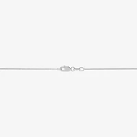 Womens White Cubic Zirconia Sterling Silver Cross Heart 18 Inch Pendant Necklace