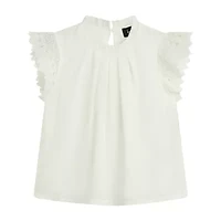 Byer California Little & Big Kid Girls Keyhole Neck Long Sleeve Blouse