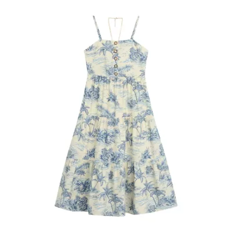 Byer California Big Kid Girls Sleeveless Floral Maxi Dress