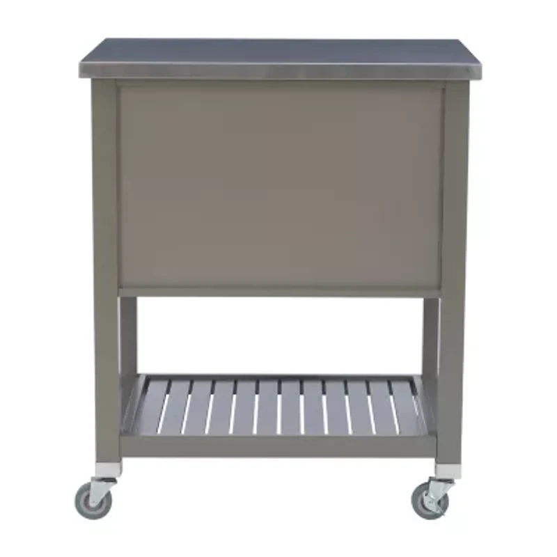 Robbin Stainless Steel-Top Kitchen Cart