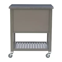 Robbin Stainless Steel-Top Kitchen Cart