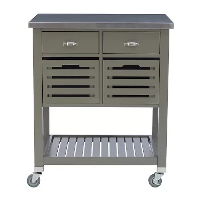 Robbin Stainless Steel-Top Kitchen Cart