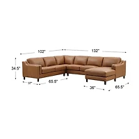 Bella Upholstered Right Chaise Sectional