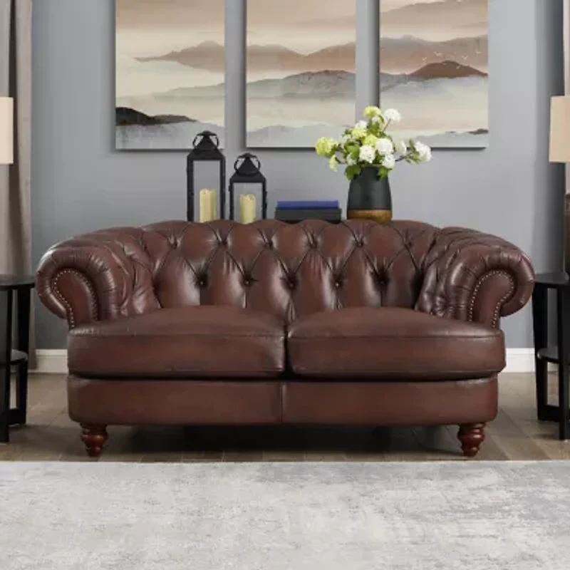 Newport Roll Arm Upholstered Loveseat
