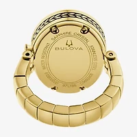 Bulova Womens Gold Tone Stainless Steel Ring Watch 97l188