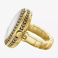 Bulova Womens Gold Tone Stainless Steel Ring Watch 97l188