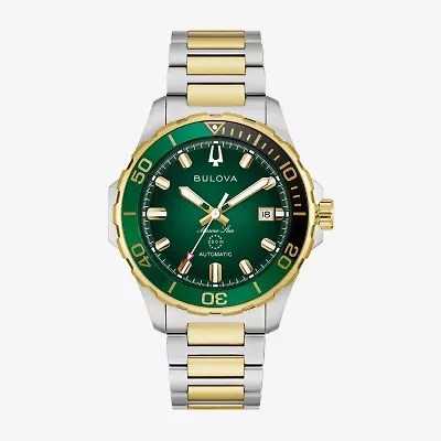 Bulova Mens Automatic Two Tone Stainless Steel Bracelet Watch 98b467