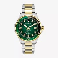 Bulova Mens Automatic Two Tone Stainless Steel Bracelet Watch 98b467