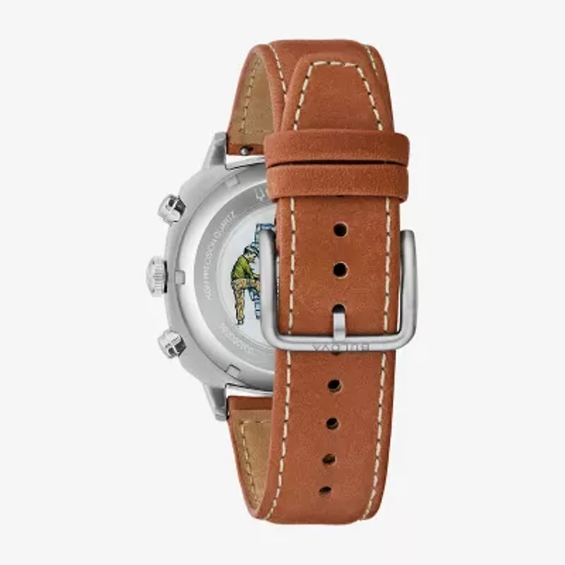 Bulova Mens Chronograph Brown Leather Strap Watch 96b482