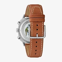 Bulova Mens Chronograph Brown Leather Strap Watch 96b482