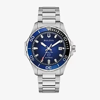 Bulova Mens Automatic Silver Tone Stainless Steel Bracelet Watch 98b466