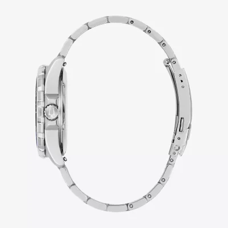 Bulova Mens Automatic Silver Tone Stainless Steel Bracelet Watch 98b466