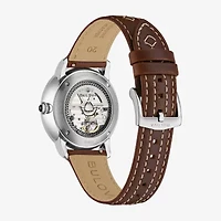 Bulova Classic Bul Mens Automatic Brown Leather Strap Watch 96a334