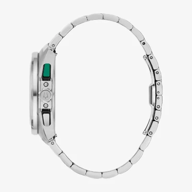 Bulova Racing Mens Chronograph Silver Tone Stainless Steel Bracelet Watch 98b468