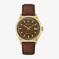 Bulova Classic Bul Mens Automatic Brown Stainless Steel Strap Watch 97b244