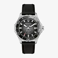 Bulova Marine Star Mens Automatic Black Strap Watch 98b465