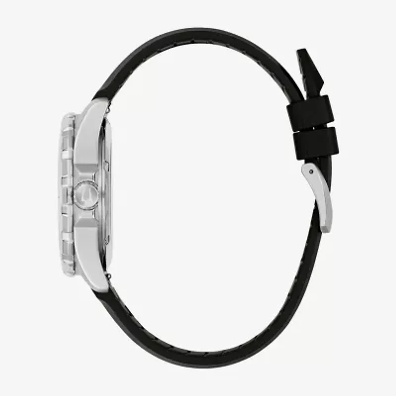 Bulova Marine Star Mens Automatic Black Strap Watch 98b465