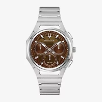 Bulova Curv Mens Chronograph Silver Tone Stainless Steel Bracelet Watch 96k117