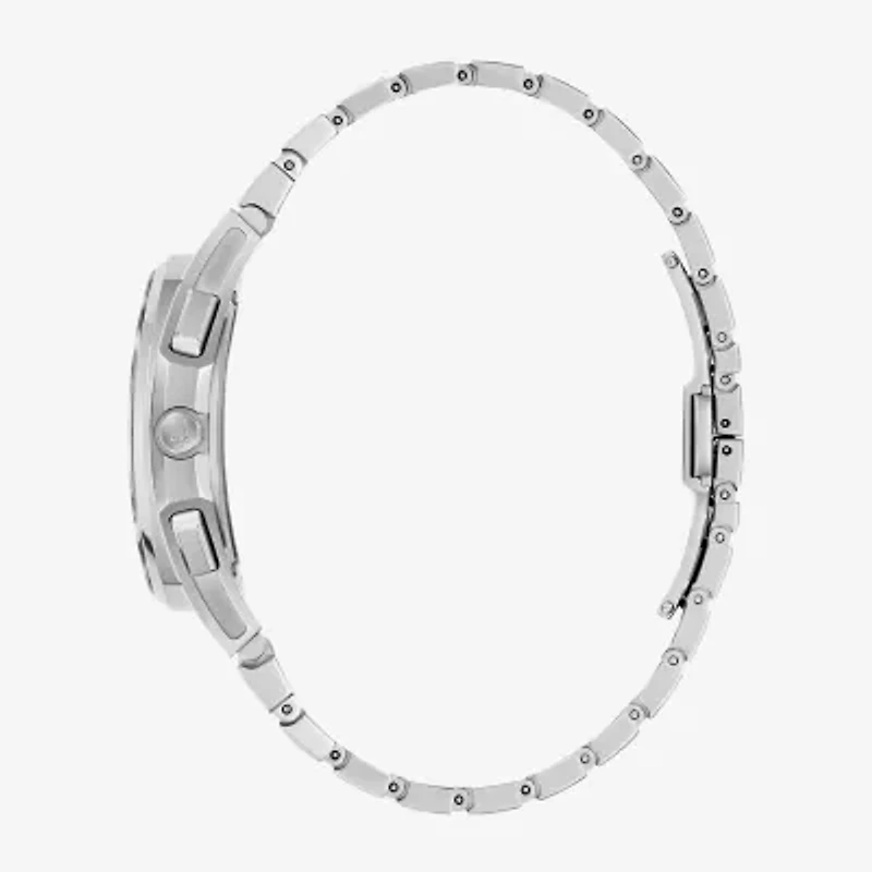 Bulova Curv Mens Chronograph Silver Tone Stainless Steel Bracelet Watch 96k117