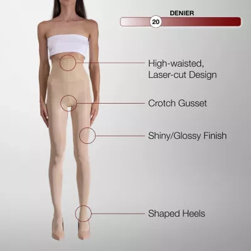 LECHERY 3 Pairs Of Glossy Sheer Tights 3-pc. 20 Denier Pantyhose